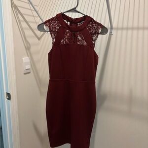 Express Red Sheath Halter Mini Dress